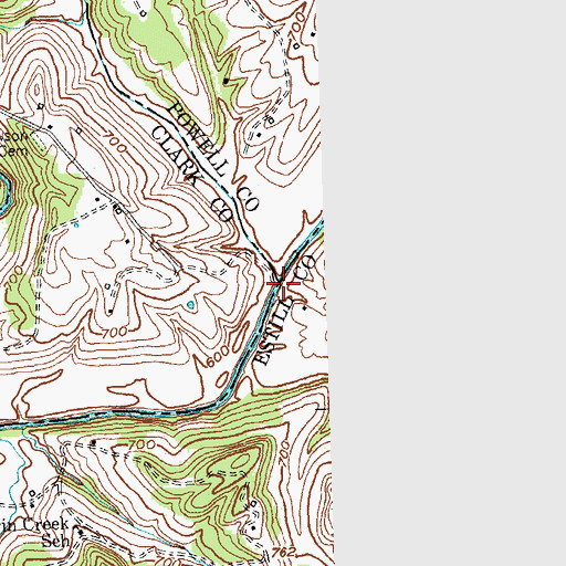 Topographic Map of Lilly's Ferry, KY