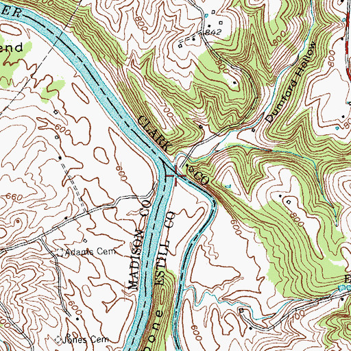 Topographic Map of Red River Ferry (historical), KY
