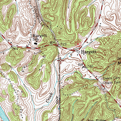 Topographic Map of Friend Railroad Station (historical), KY