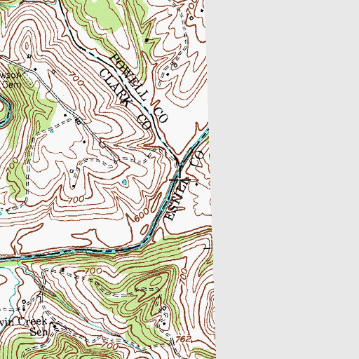 Topographic Map of Keas Tavern (historical), KY