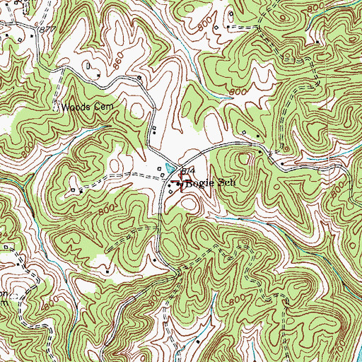 Topographic Map of Bogie (historical), KY