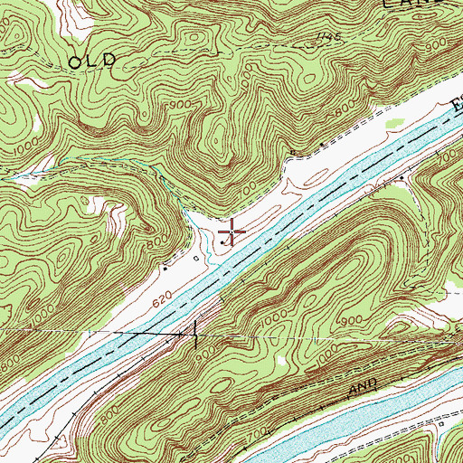 Topographic Map of Cane Springs (historical), KY