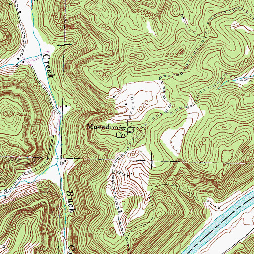 Topographic Map of Macedonia (historical), KY