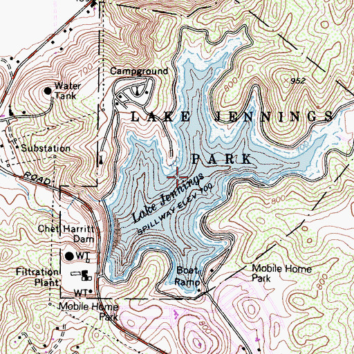 Topographic Map of Lake Jennings, CA