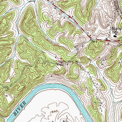 Topographic Map of Sams (historical), KY