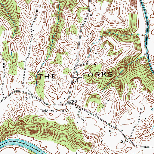 Topographic Map of The Forks (historical), KY