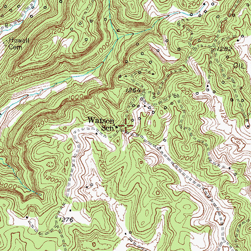 Topographic Map of Watson (historical), KY