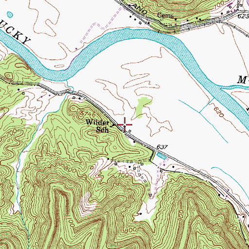 Topographic Map of Wilder (historical), KY