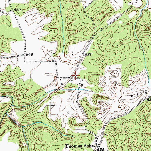 Topographic Map of Alger Post Office (historical), KY