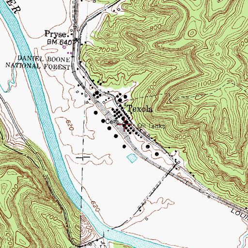 Topographic Map of Cedar Grove Post Office (historical), KY