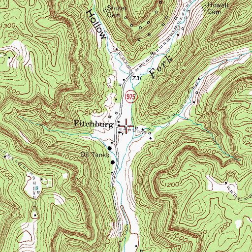 Topographic Map of Fitchburg Post Office (historical), KY