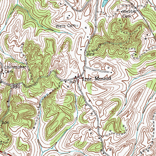 Topographic Map of Iron Mound Post Office (historical), KY