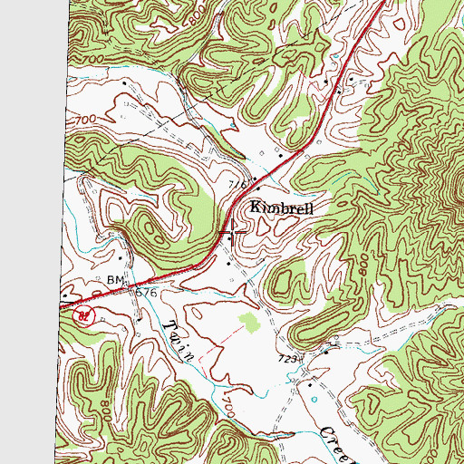Topographic Map of Kimbrell Post Office (historical), KY