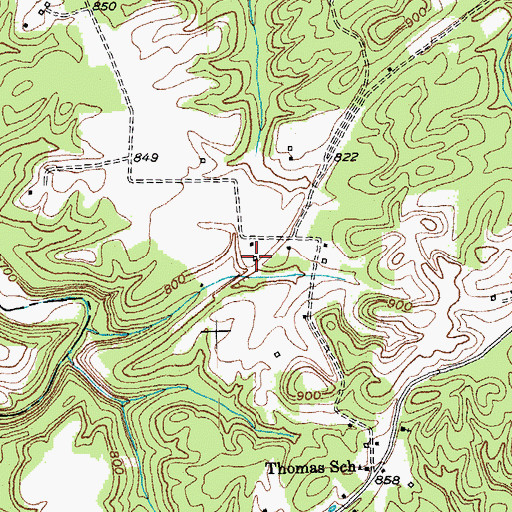 Topographic Map of Little Rock Railroad Station (historical), KY