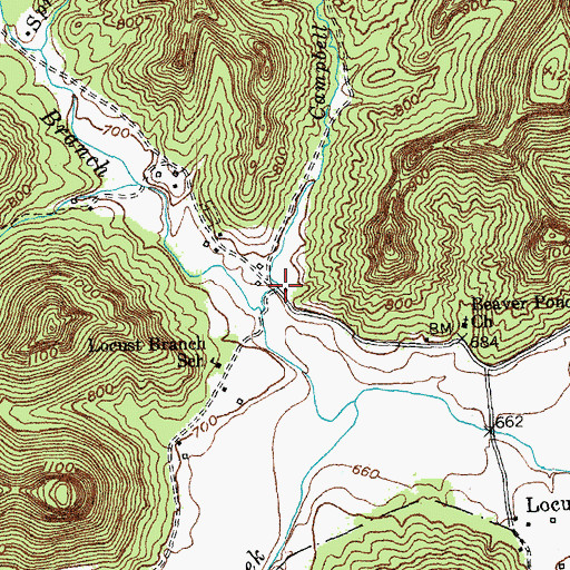 Topographic Map of Locust Branch Post Office (historical), KY
