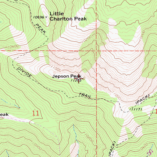 Topographic Map of Jepson Peak, CA