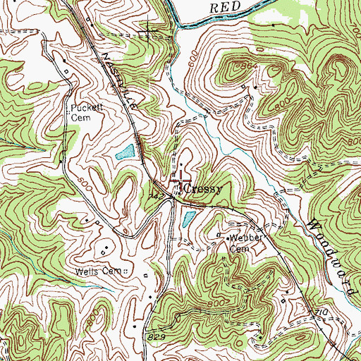 Topographic Map of Parvin Post Office (historical), KY