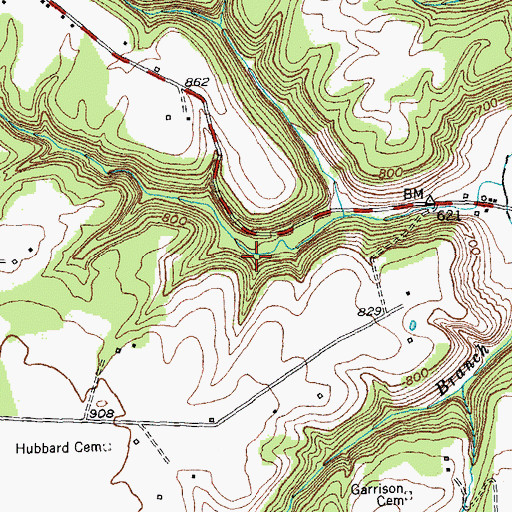 Topographic Map of Portwood Post Office (historical), KY
