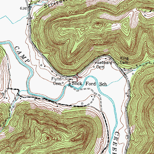 Topographic Map of Powell Post Office (historical), KY