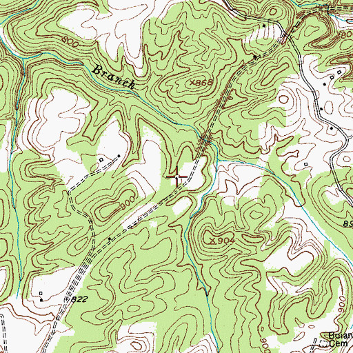 Topographic Map of Reges Post Office (historical), KY