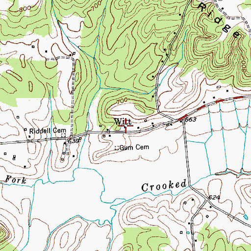 Topographic Map of Witt Post Office (historical), KY