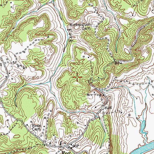 Topographic Map of Rose Ridge, KY