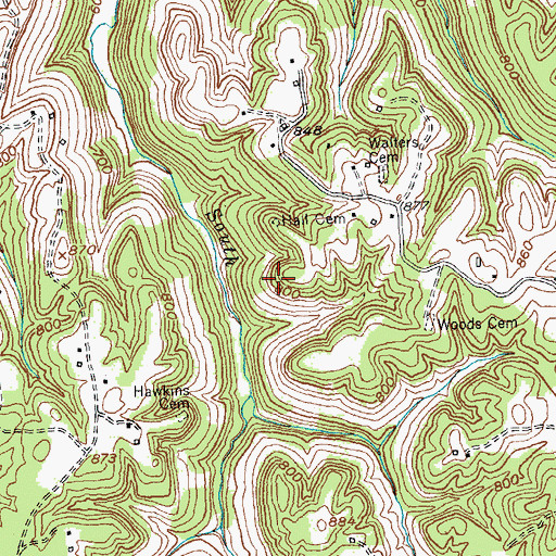 Topographic Map of Walters Ridge, KY