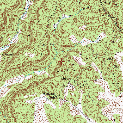 Topographic Map of Watson Ridge, KY