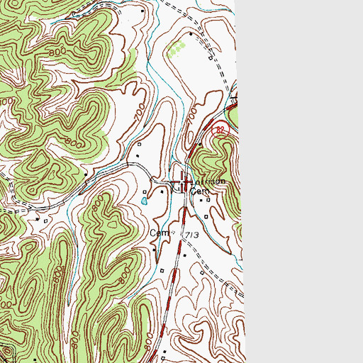 Topographic Map of Ivory Hill School (historical), KY