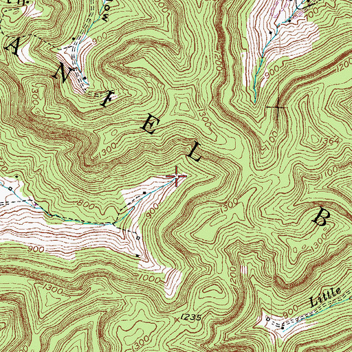 Topographic Map of Scrivener Branch, KY