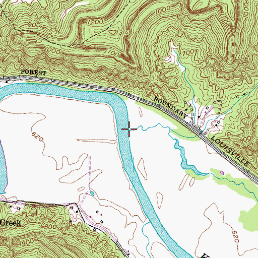 Topographic Map of Tuggle Branch, KY