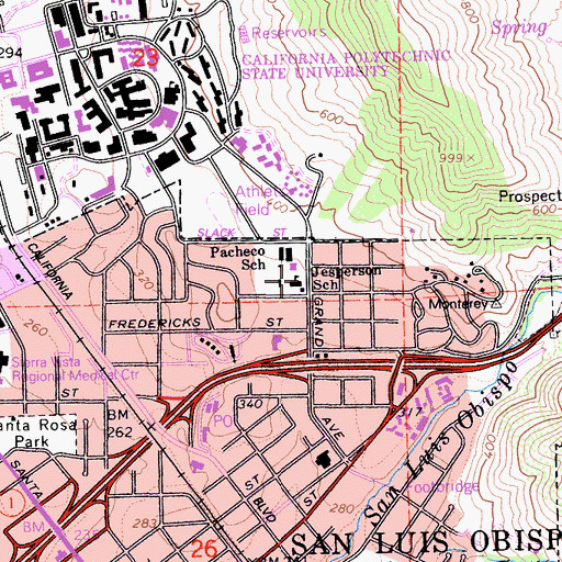 Topographic Map of Jesperson School, CA