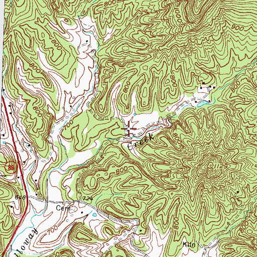 Topographic Map of Calloway Creek (historical), KY