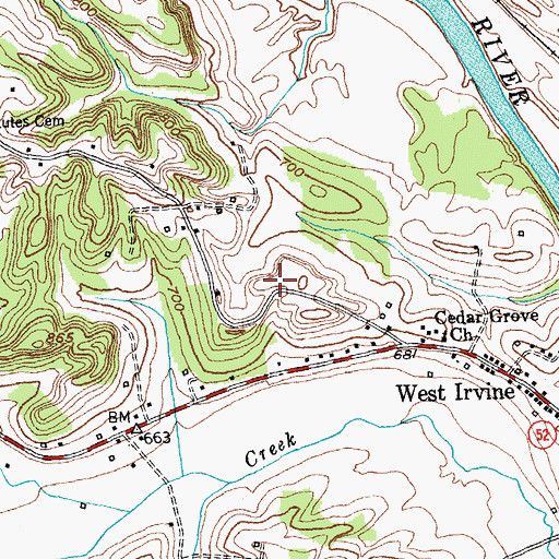 Topographic Map of Weeden Post Office (historical), KY