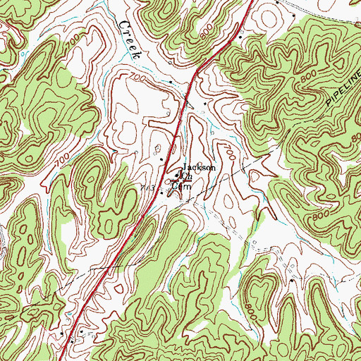 Topographic Map of Jackson Chapel Cemetery, KY