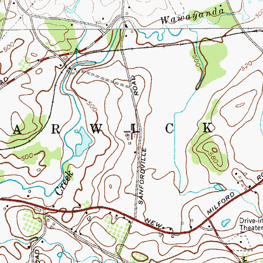 Topographic Map of Sanfordville Elementary School, NY