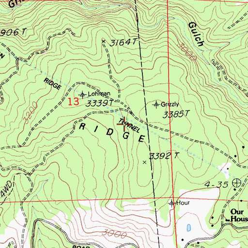 Topographic Map of Lohman Ridge Tunnel, CA