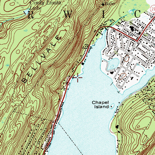 Topographic Map of Willow Point Marina, NY