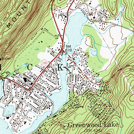 Topographic Map of Olde Point Marina, NY