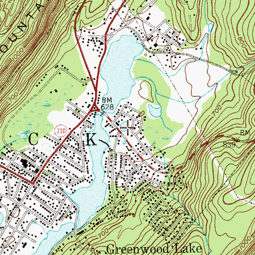 Topographic Map of Village Market Plaza Shopping Center, NY
