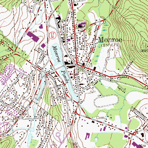 Topographic Map of Monroe Free Library, NY