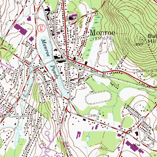 Topographic Map of Monroe United Methodist Church, NY