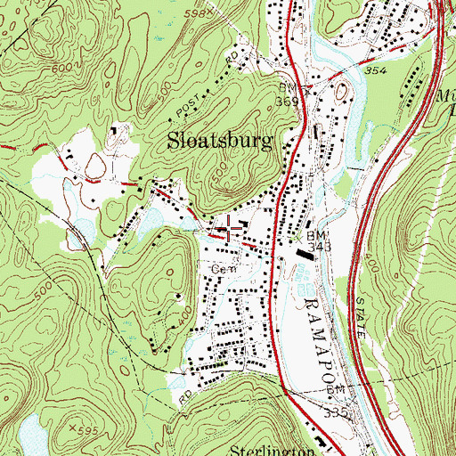 Topographic Map of Saint Joan of Arc Catholic Church, NY