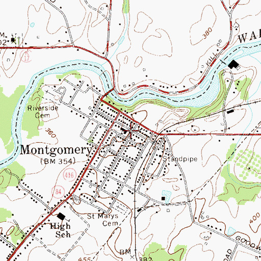 Topographic Map of First Presbyterian Church, NY