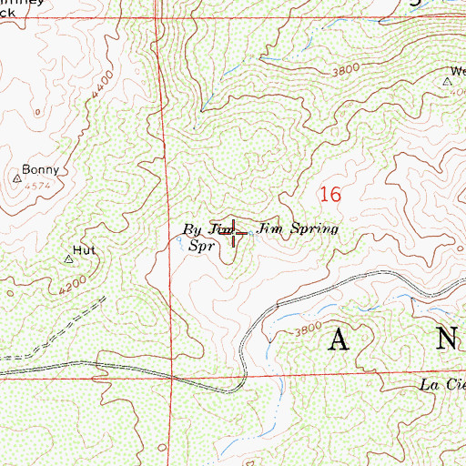 Topographic Map of Jim Spring, CA