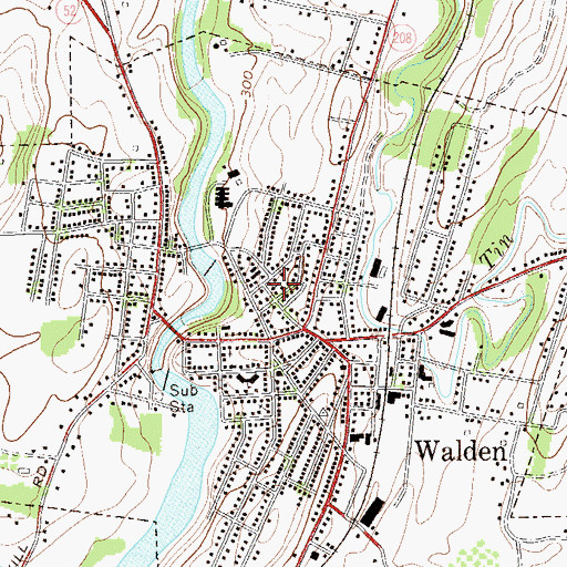Topographic Map of Walden Baptist Church, NY