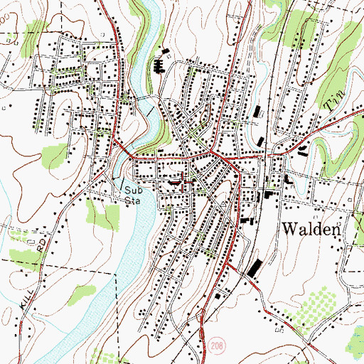 Topographic Map of Walden Elementary School, NY