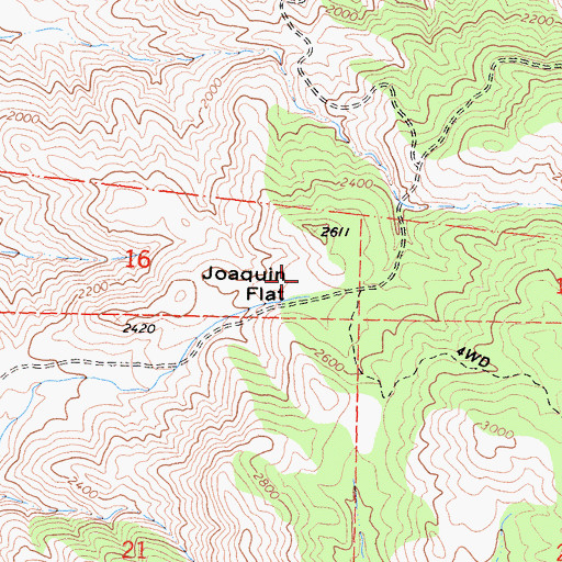 Topographic Map of Joaquin Flat, CA