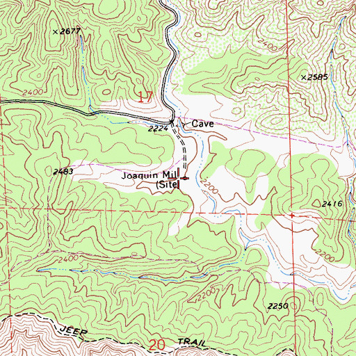 Topographic Map of Joaquin Mill, CA