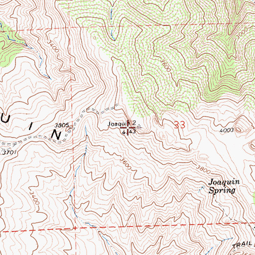 Topographic Map of Joaquin Rocks, CA
